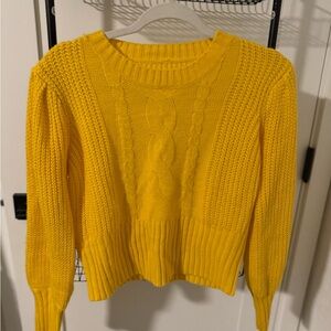 Yellow Cable Knit Sweater